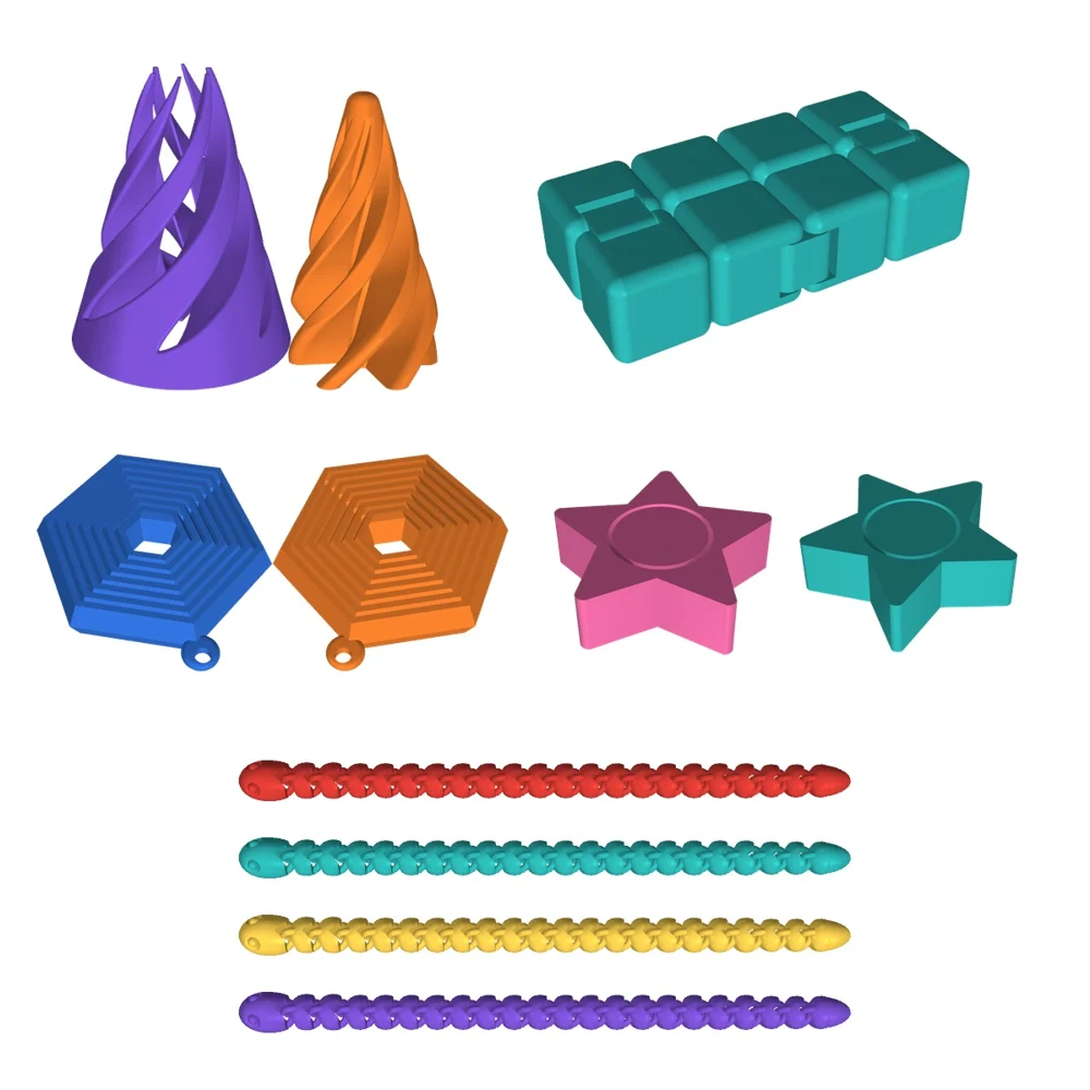 Kit sensorial com 10 fidgets